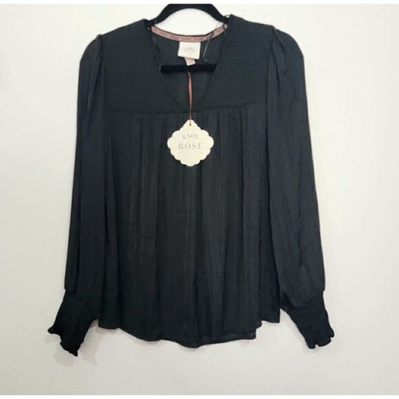 Women's Bishop Long Sleeve Satin Smocked XS - Picture 2 of 10